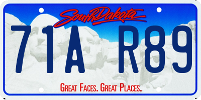 SD license plate 71AR89