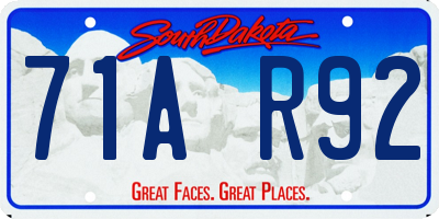 SD license plate 71AR92