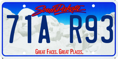 SD license plate 71AR93