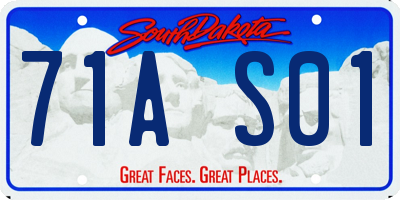 SD license plate 71AS01
