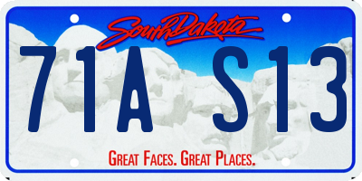 SD license plate 71AS13
