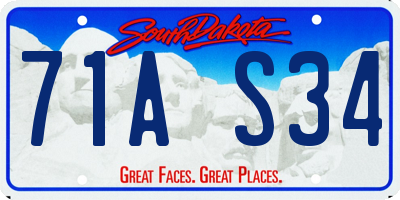 SD license plate 71AS34