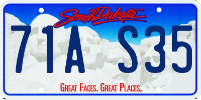 SD license plate 71AS35