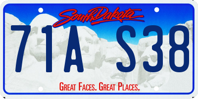 SD license plate 71AS38