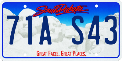SD license plate 71AS43
