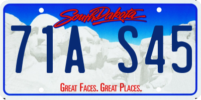 SD license plate 71AS45