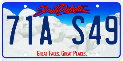 SD license plate 71AS49