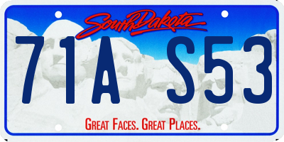 SD license plate 71AS53