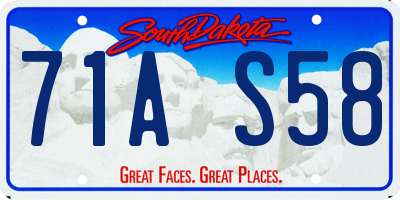 SD license plate 71AS58