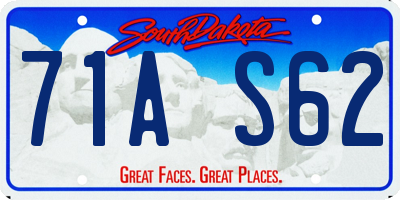 SD license plate 71AS62