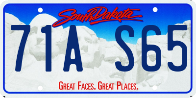 SD license plate 71AS65
