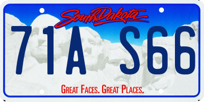 SD license plate 71AS66