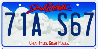 SD license plate 71AS67