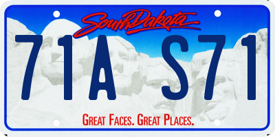 SD license plate 71AS71