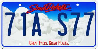 SD license plate 71AS77