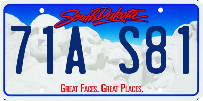 SD license plate 71AS81