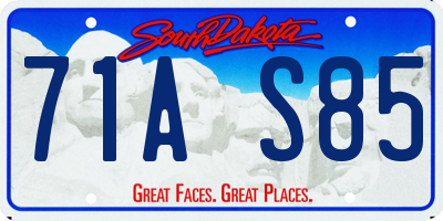 SD license plate 71AS85