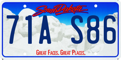 SD license plate 71AS86