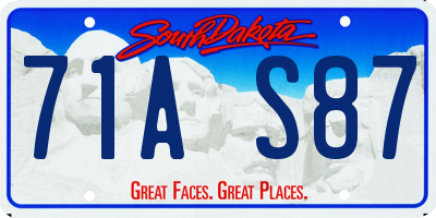 SD license plate 71AS87