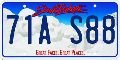 SD license plate 71AS88