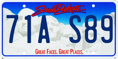 SD license plate 71AS89