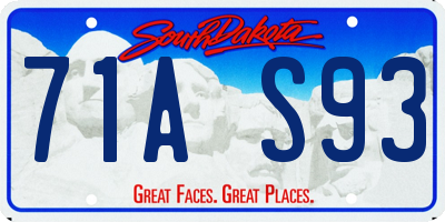 SD license plate 71AS93
