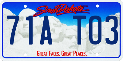 SD license plate 71AT03