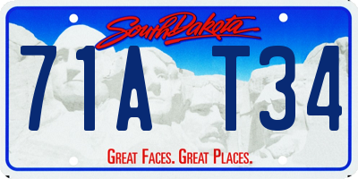 SD license plate 71AT34