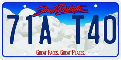 SD license plate 71AT40