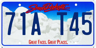 SD license plate 71AT45
