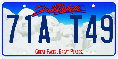 SD license plate 71AT49
