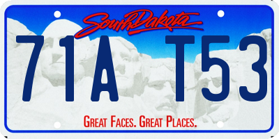 SD license plate 71AT53