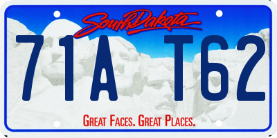 SD license plate 71AT62