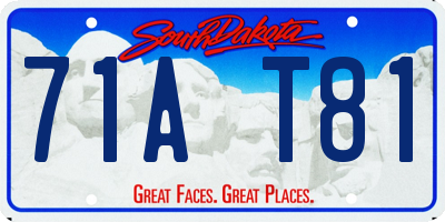 SD license plate 71AT81