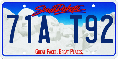 SD license plate 71AT92