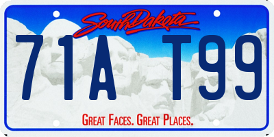 SD license plate 71AT99