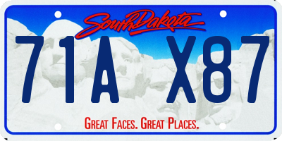 SD license plate 71AX87