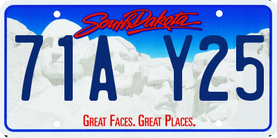 SD license plate 71AY25