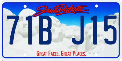 SD license plate 71BJ15