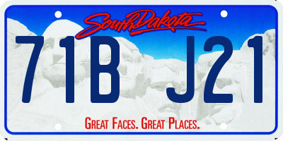 SD license plate 71BJ21