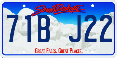 SD license plate 71BJ22