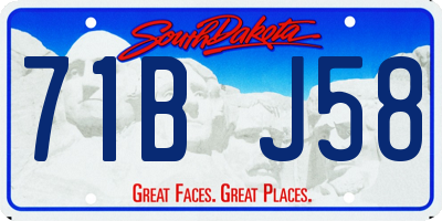 SD license plate 71BJ58