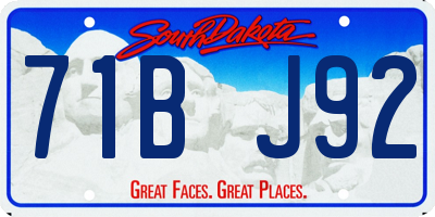 SD license plate 71BJ92