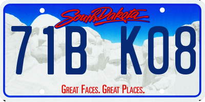 SD license plate 71BK08