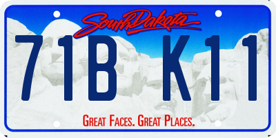 SD license plate 71BK11