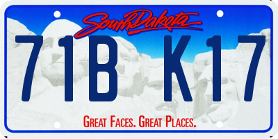 SD license plate 71BK17