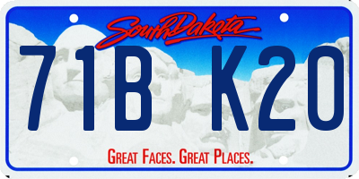SD license plate 71BK20