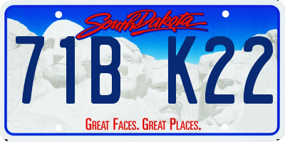 SD license plate 71BK22