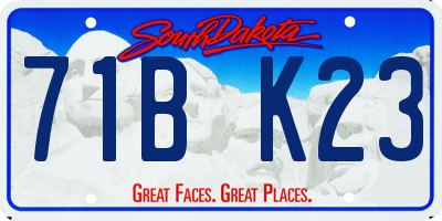 SD license plate 71BK23