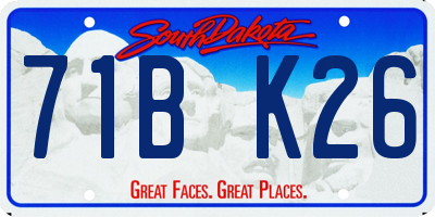 SD license plate 71BK26